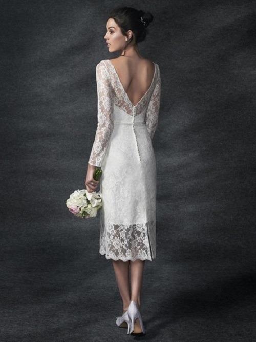 short wedding dress for older bride