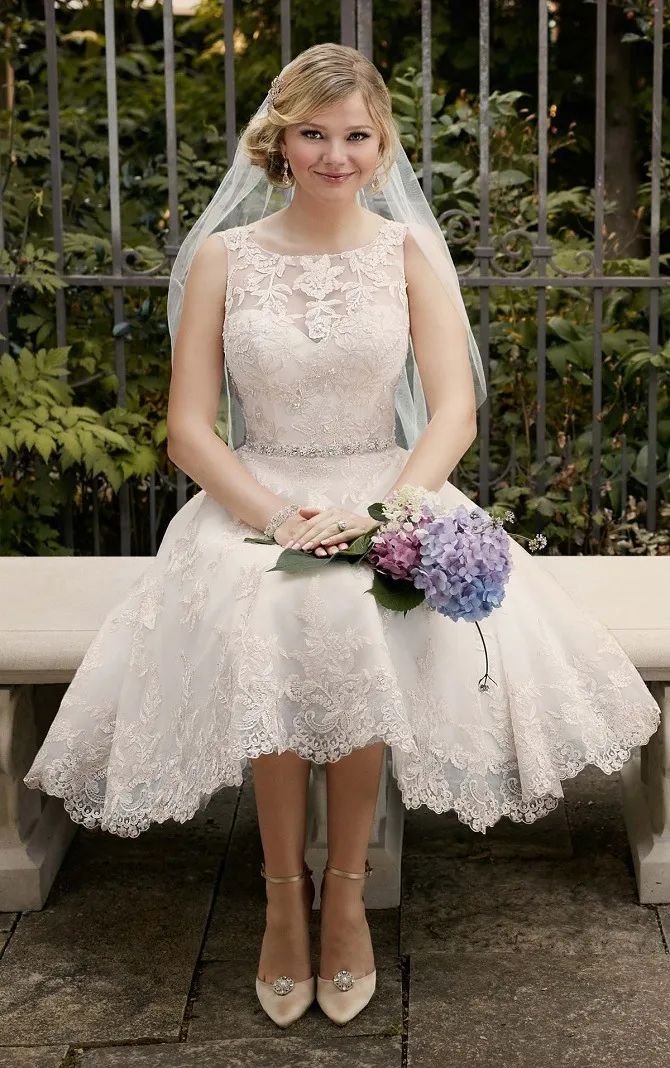 Short lace wedding dresses sale