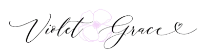 Violet Grace logo black type color flower New York Bride of Charlotte NC